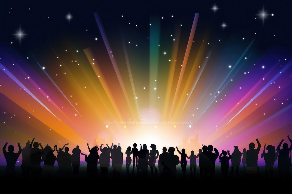 Summer lively background lively outdoor music festival nightclub performance nightlife. AI generated Image by rawpixel.