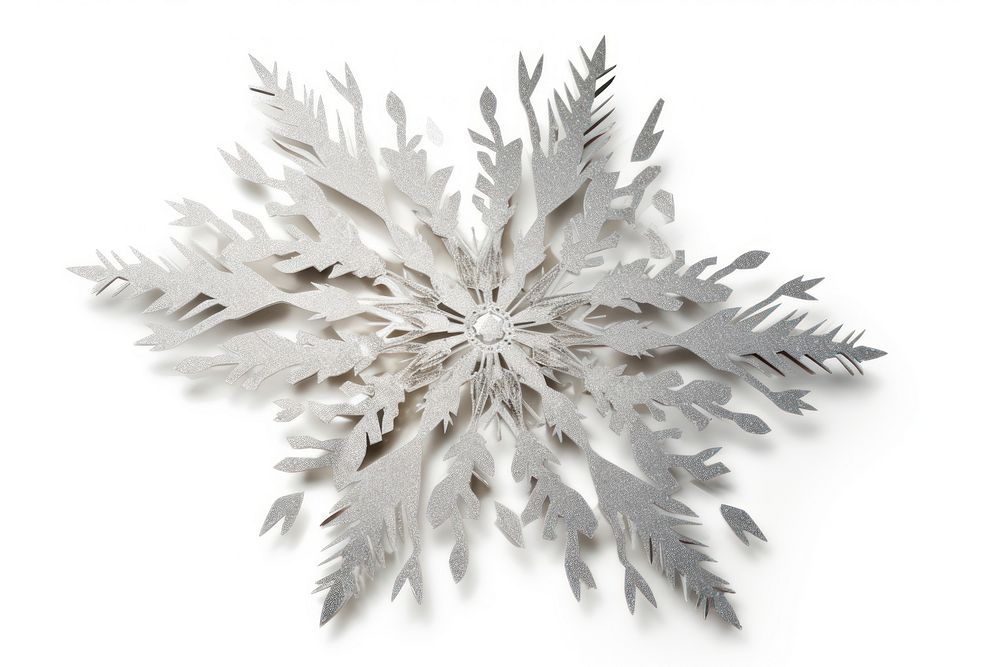 Paper silver Glitter Snowflake snowflake plant white. AI generated Image by rawpixel.