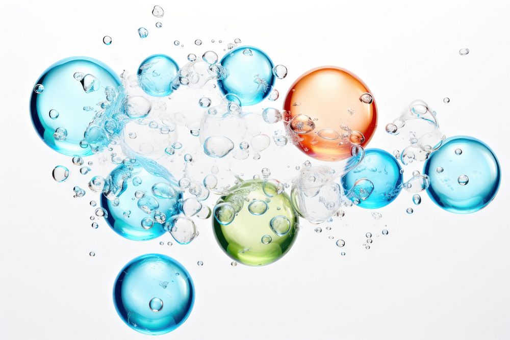 Water soap bubbles backgrounds sphere white background. AI generated Image by rawpixel.