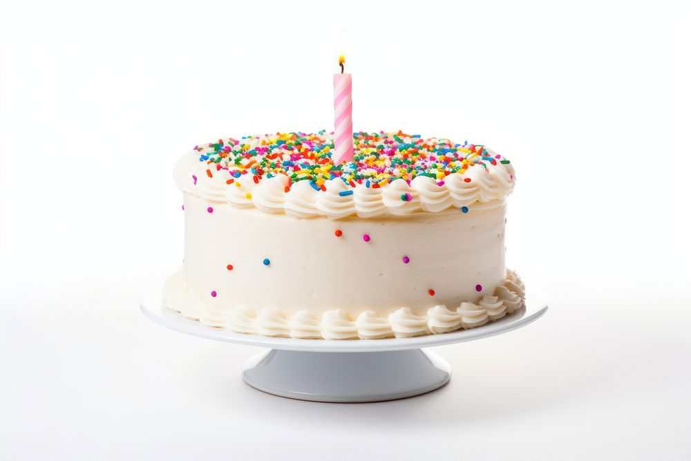 Vanilla buttercream Birthday sprinkles cake birthday. AI generated Image by rawpixel.