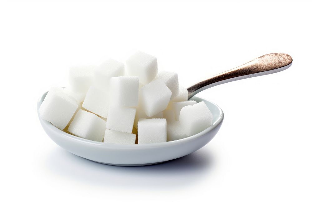 Sugar cubes spoon white food. AI generated Image by rawpixel.