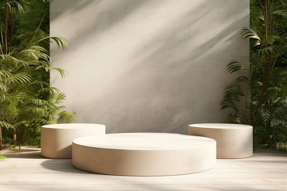 Podium furniture table plant. AI generated Image by rawpixel.