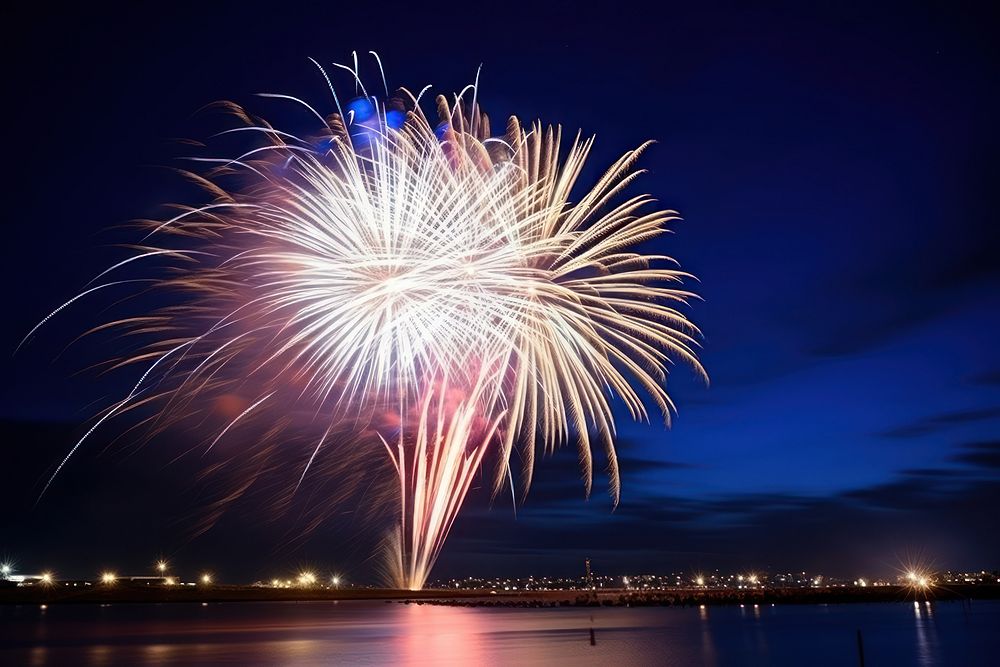 4th of july fireworks outdoors nature. AI generated Image by rawpixel.