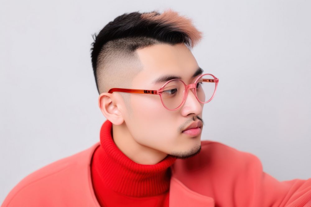Young handsome Chinese entrepreneur adult white background contemplation. AI generated Image by rawpixel.