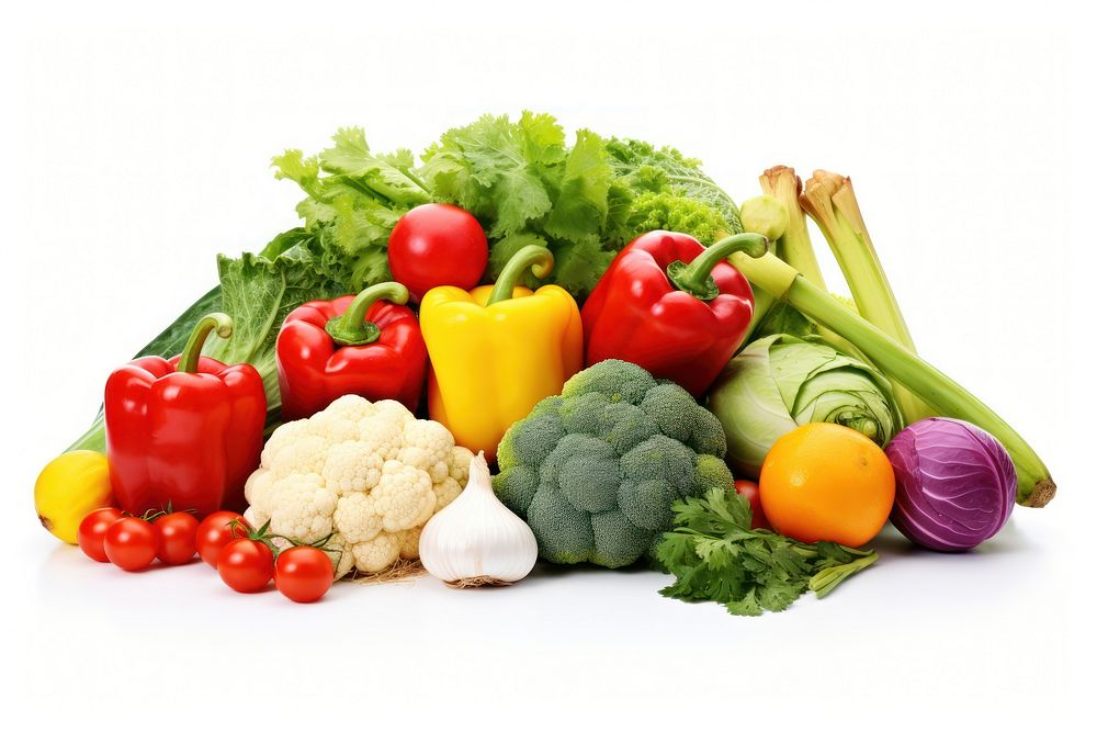 Organic vegetables plant food white background. AI generated Image by rawpixel.