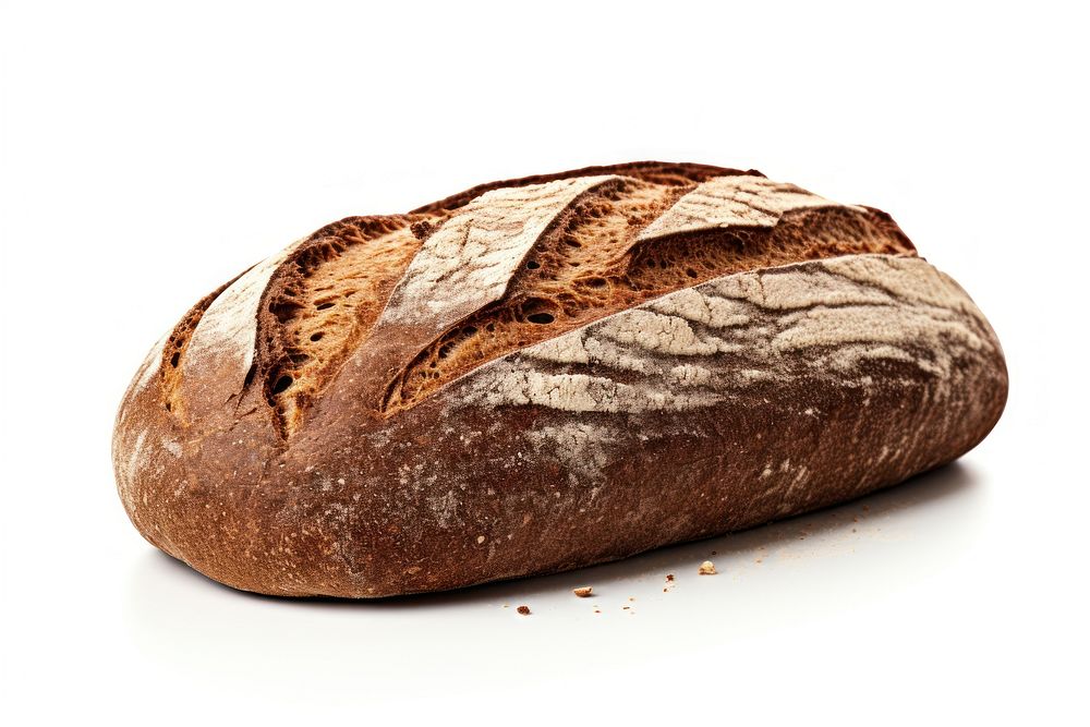Rye bread food rye white background. AI generated Image by rawpixel.