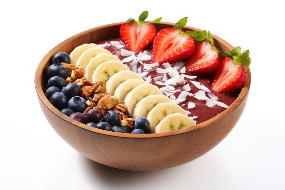 Acai bowl strawberry blueberry fruit. AI generated Image by rawpixel.