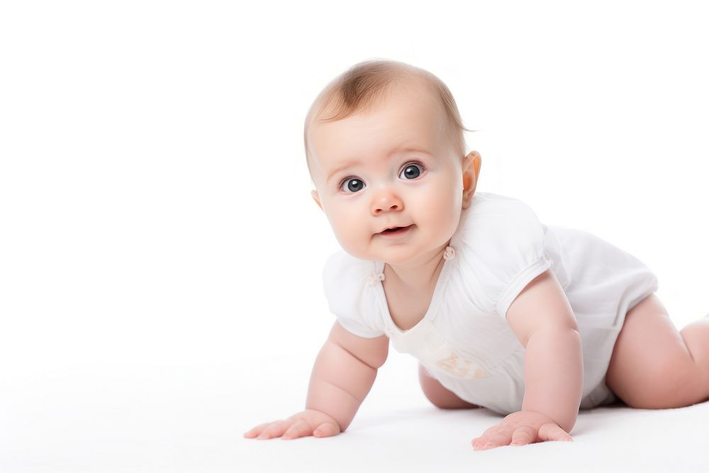 Baby baby crawling white. AI generated Image by rawpixel.