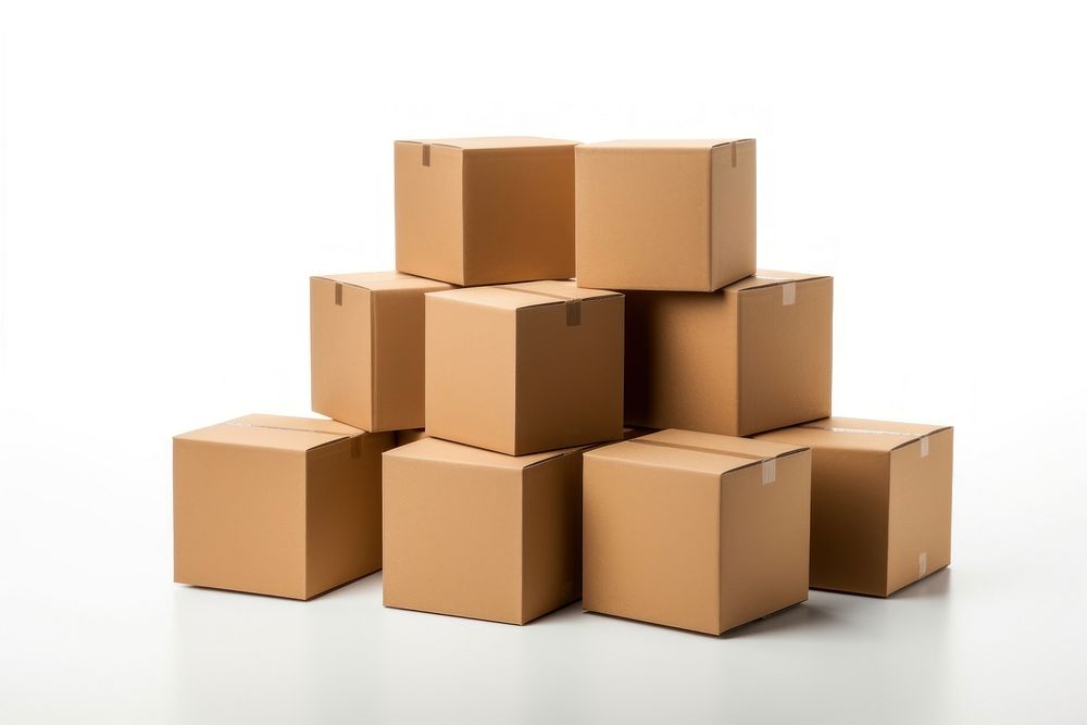 Boxs cardboard carton white background. AI generated Image by rawpixel.
