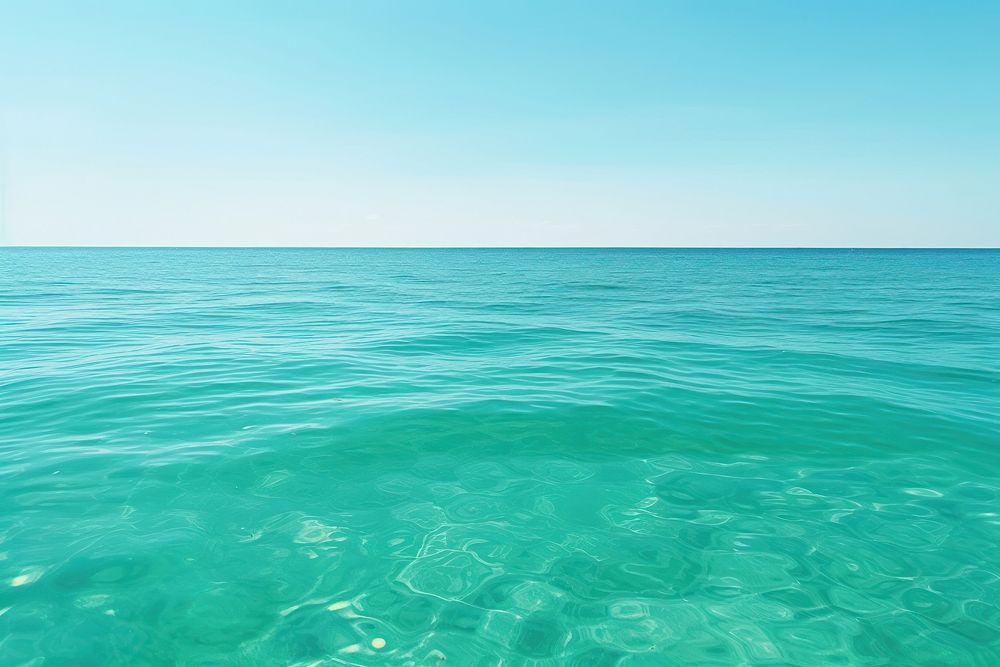 Blue green surface of the ocean outdoors horizon nature. AI generated Image by rawpixel.