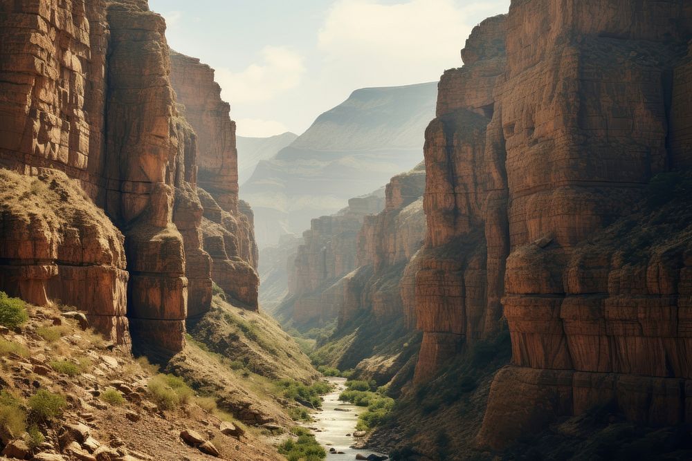 Canyon view in summer landscape mountain outdoors. AI generated Image by rawpixel.