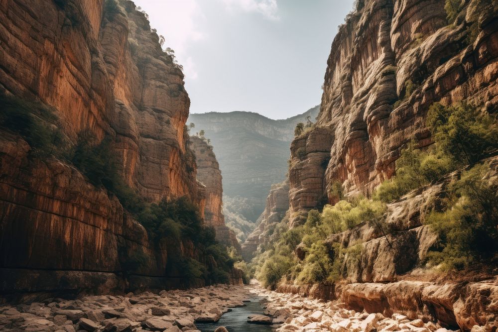 Canyon view in summer landscape mountain outdoors. AI generated Image by rawpixel.