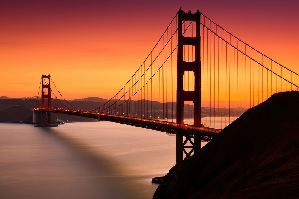California bridge architecture engineering. AI generated Image by rawpixel.