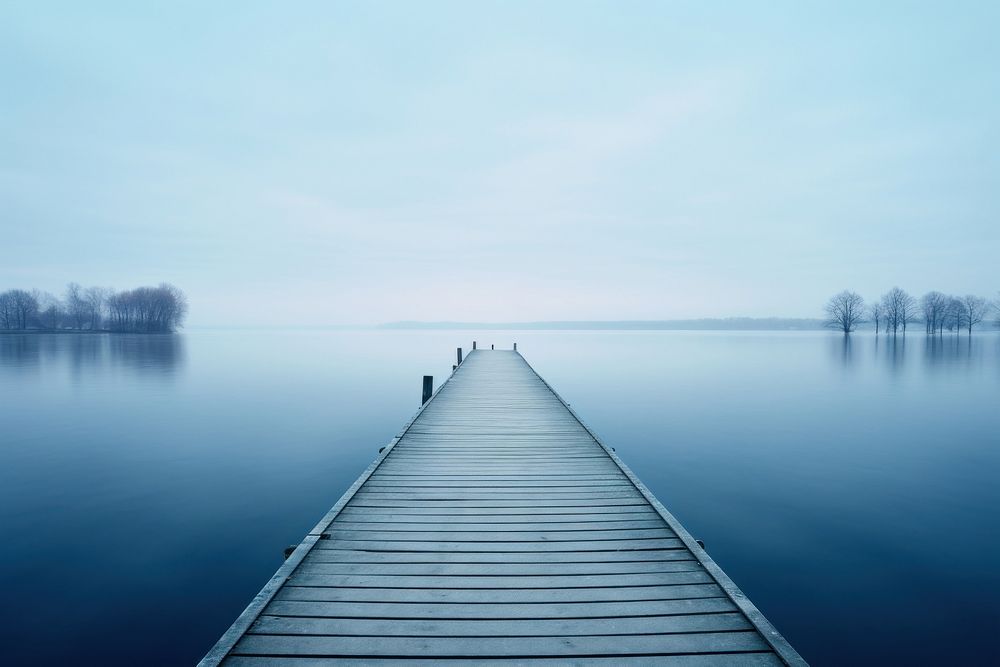 Calm water landscape outdoors horizon. AI generated Image by rawpixel.