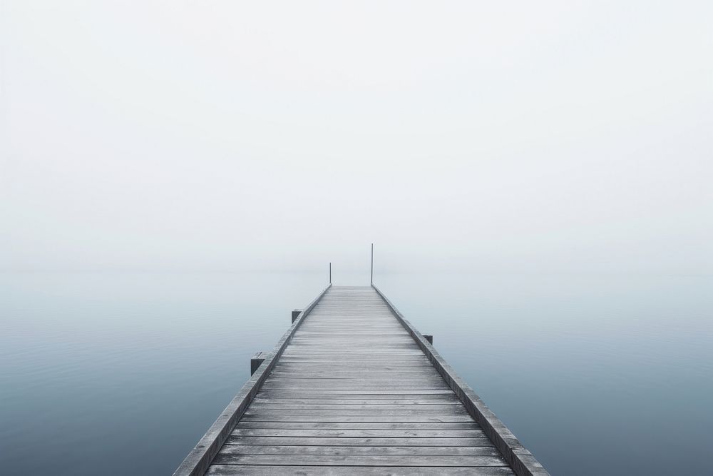Calm water with fog outdoors horizon nature. AI generated Image by rawpixel.
