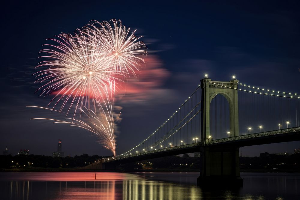 Celebrating independence Day outdoors bridge architecture. AI generated Image by rawpixel.