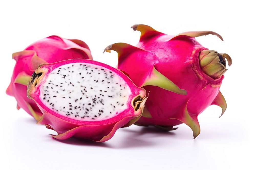 Dragon fruit individual plant food white background. AI generated Image by rawpixel.
