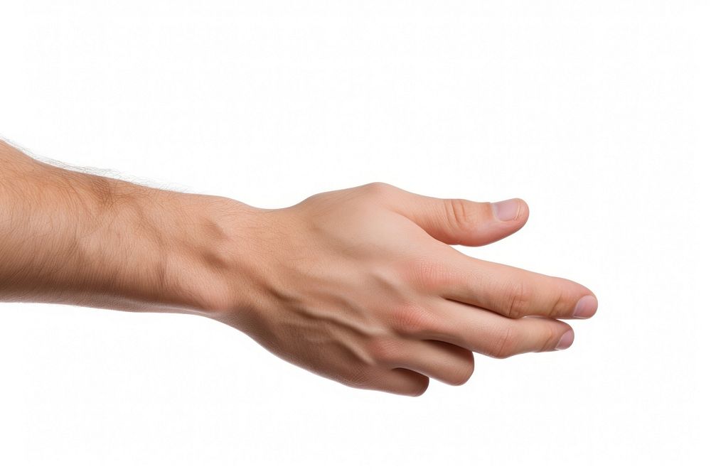 Hand holding finger white background gesturing. AI generated Image by rawpixel.