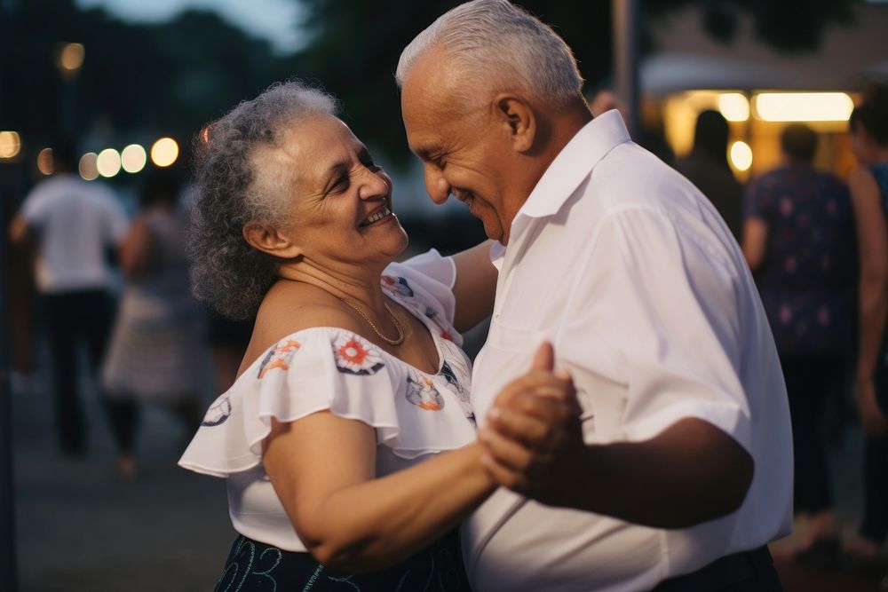 Latinx Elderly couple dancing photography portrait people. AI generated Image by rawpixel.