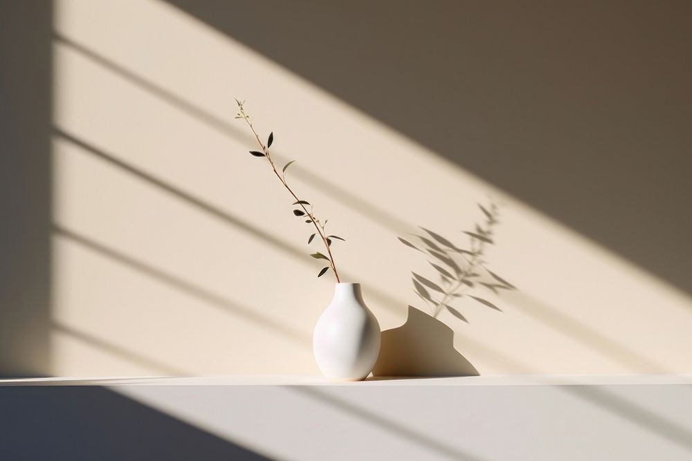 Light and shadows vase wall art. AI generated Image by rawpixel.