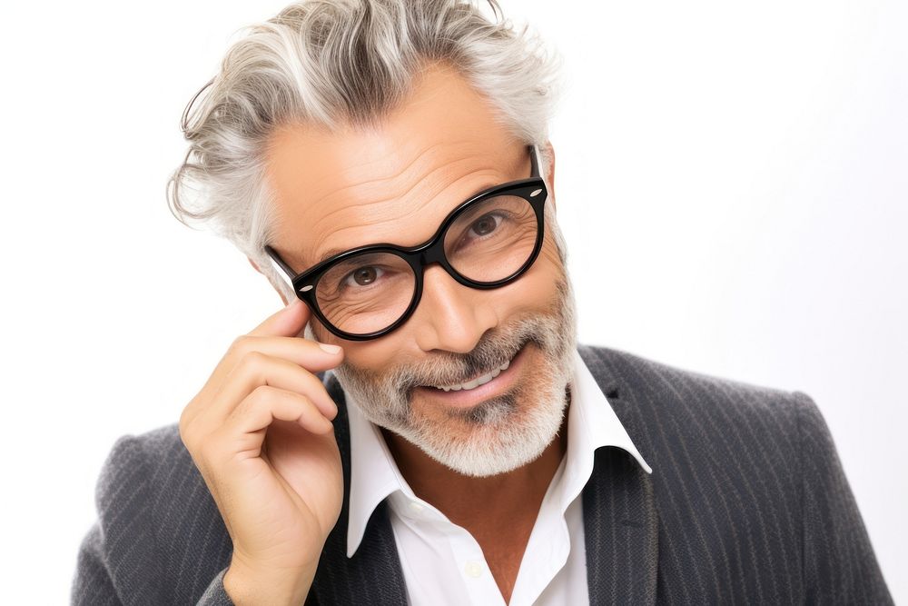 Mature handsome Japanese entrepreneur portrait glasses adult. AI generated Image by rawpixel.