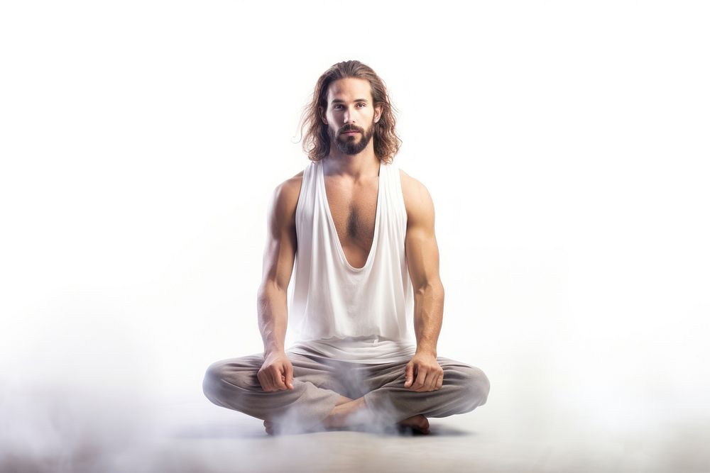 Men meditation sitting sports yoga. AI generated Image by rawpixel.