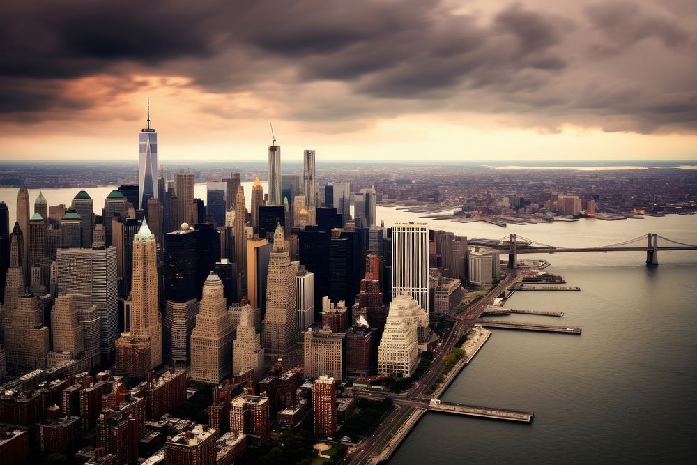 New York City city architecture metropolis. AI generated Image by rawpixel.