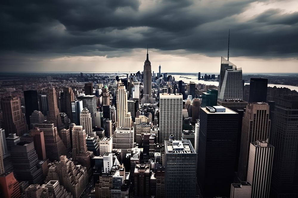 New York architecture cityscape outdoors. AI generated Image by rawpixel.