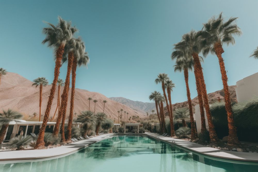 Palm spring architecture outdoors nature. AI generated Image by rawpixel.