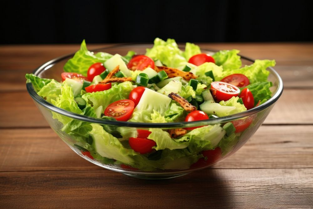 Salad plate food vegetable. AI generated Image by rawpixel.