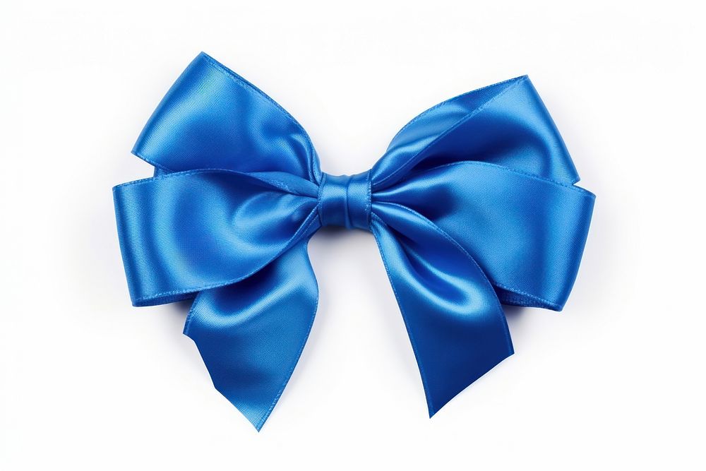 Decorative blue bow ribbon white background celebration. AI generated Image by rawpixel.