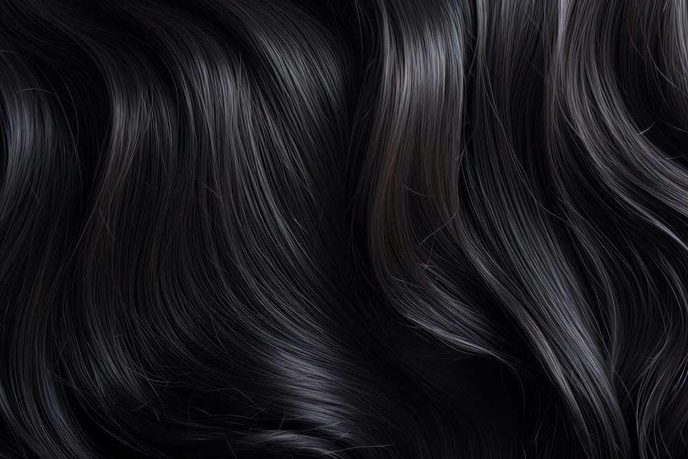 Black wavy hair texture backgrounds full frame monochrome. AI generated Image by rawpixel.