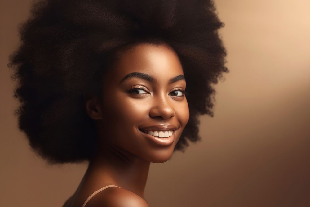 African american girl portrait smiling adult. AI generated Image by rawpixel.