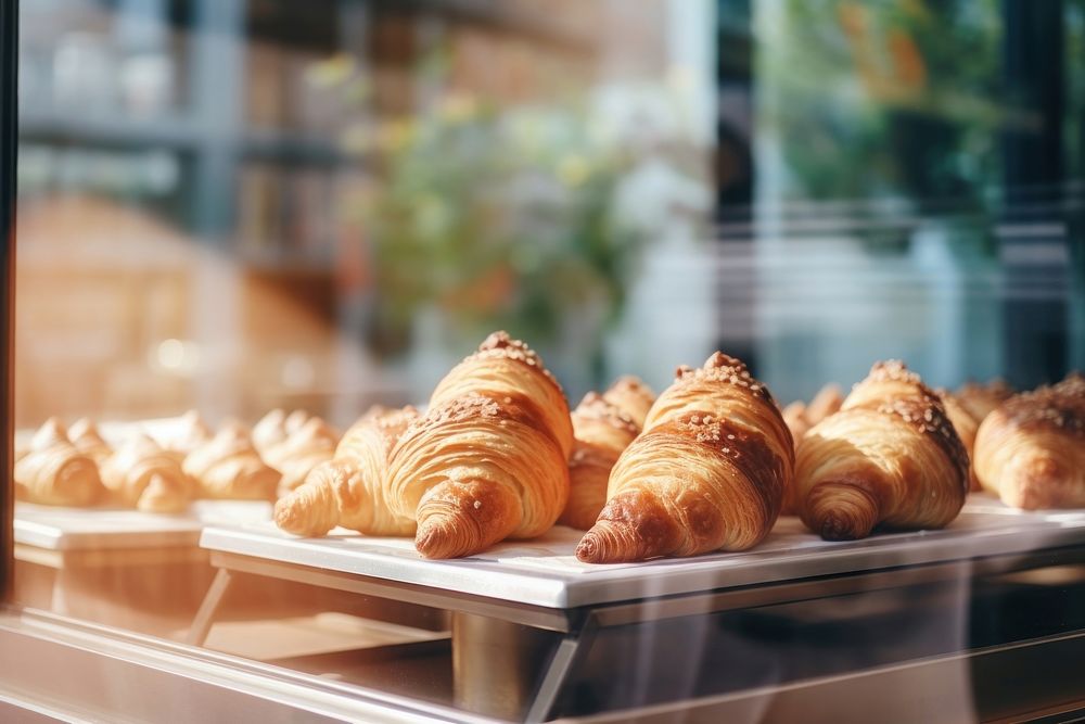 Pastries in a bakery croissant bread food. AI generated Image by rawpixel.
