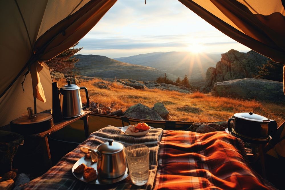 Camping camping tent mountain. AI generated Image by rawpixel.