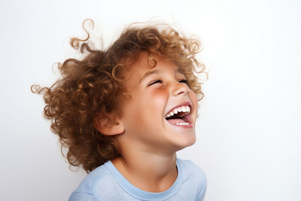 Latinix laughing child baby. AI generated Image by rawpixel.