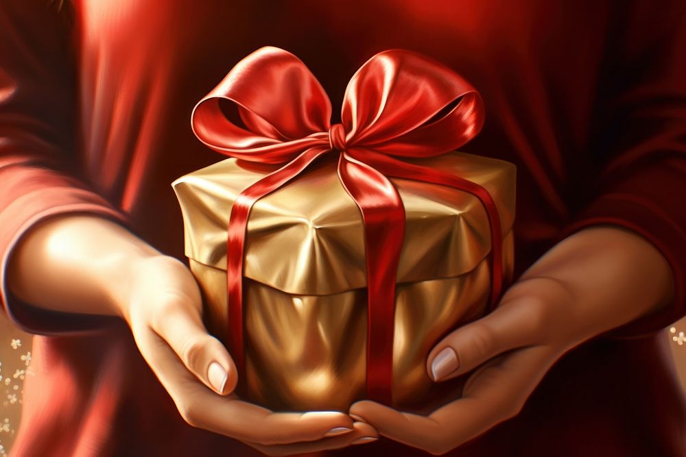 Christmas gift adult anticipation celebration. AI generated Image by rawpixel.