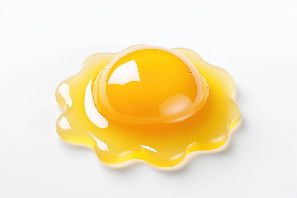 Fried egg shape food white background. AI generated Image by rawpixel.