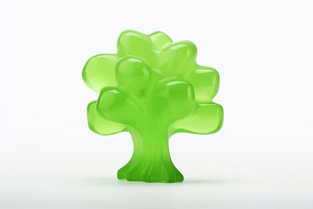 Tree shape green jelly white background. AI generated Image by rawpixel.
