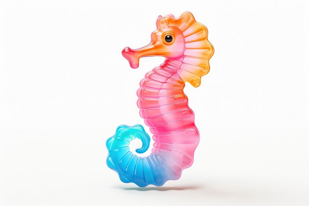 Gummy seahorse animal white background representation. AI generated Image by rawpixel.