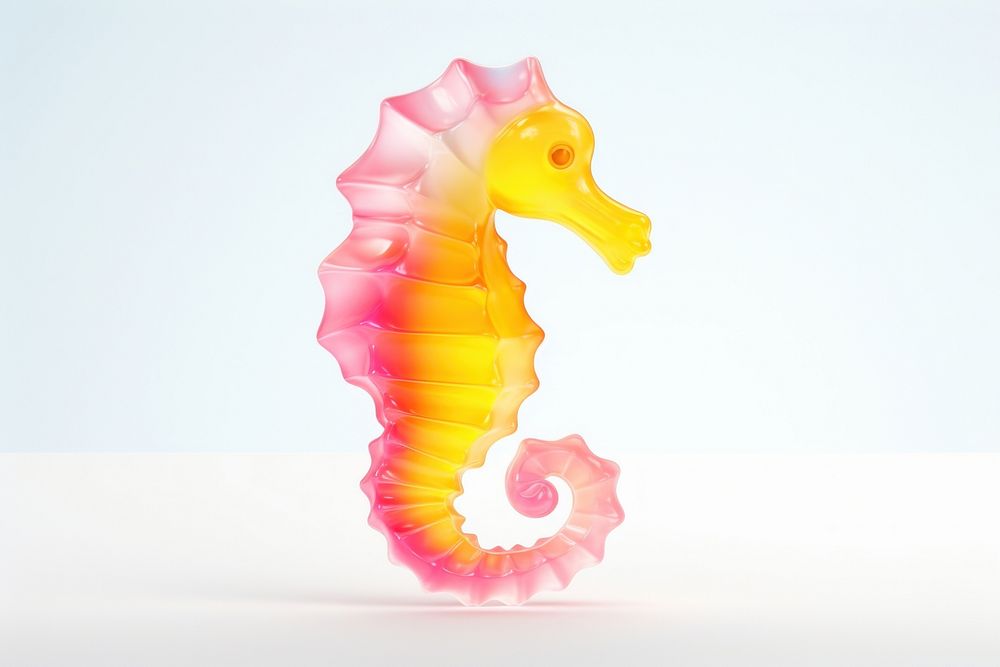 Gummy seahorse animal ketchup yellow. AI generated Image by rawpixel.