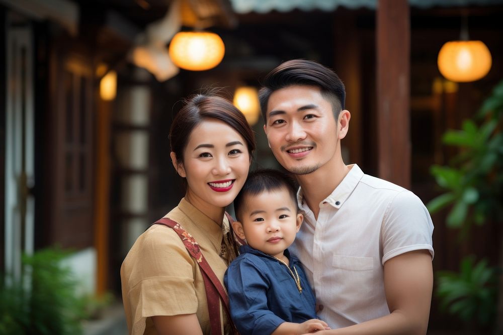 Thai family smiling adult baby. AI generated Image by rawpixel.