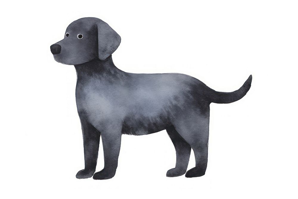 Black dog animal drawing mammal. AI generated Image by rawpixel.