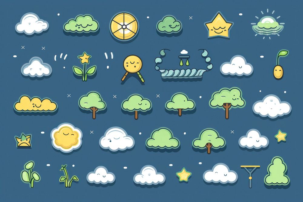 Weather icons backgrounds outdoors cartoon. AI generated Image by rawpixel.