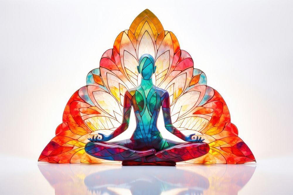 Yoga meditation art spirituality cross-legged. AI generated Image by rawpixel.
