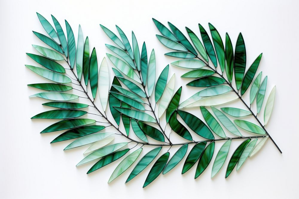 Palm leaf art plant white background. AI generated Image by rawpixel.