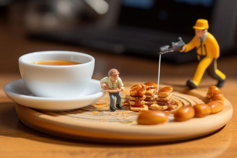 Miniatures cup table food. 