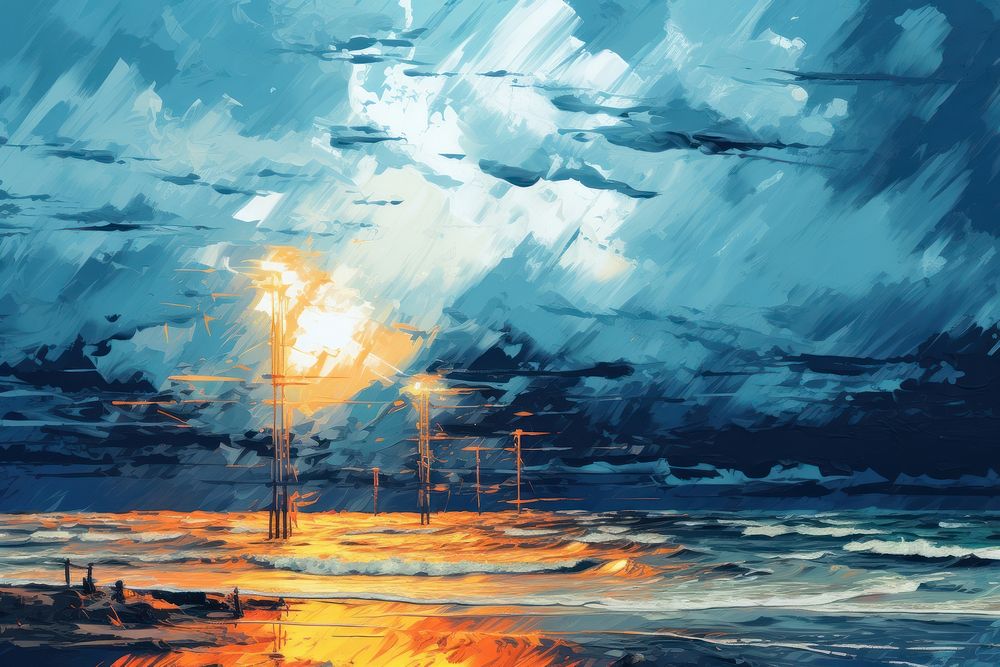 Stormy sky abstract painting. AI generated Image by rawpixel.