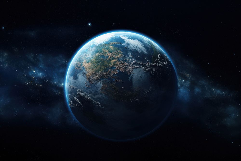 The earth on a dark background astronomy universe outdoors. AI generated Image by rawpixel.