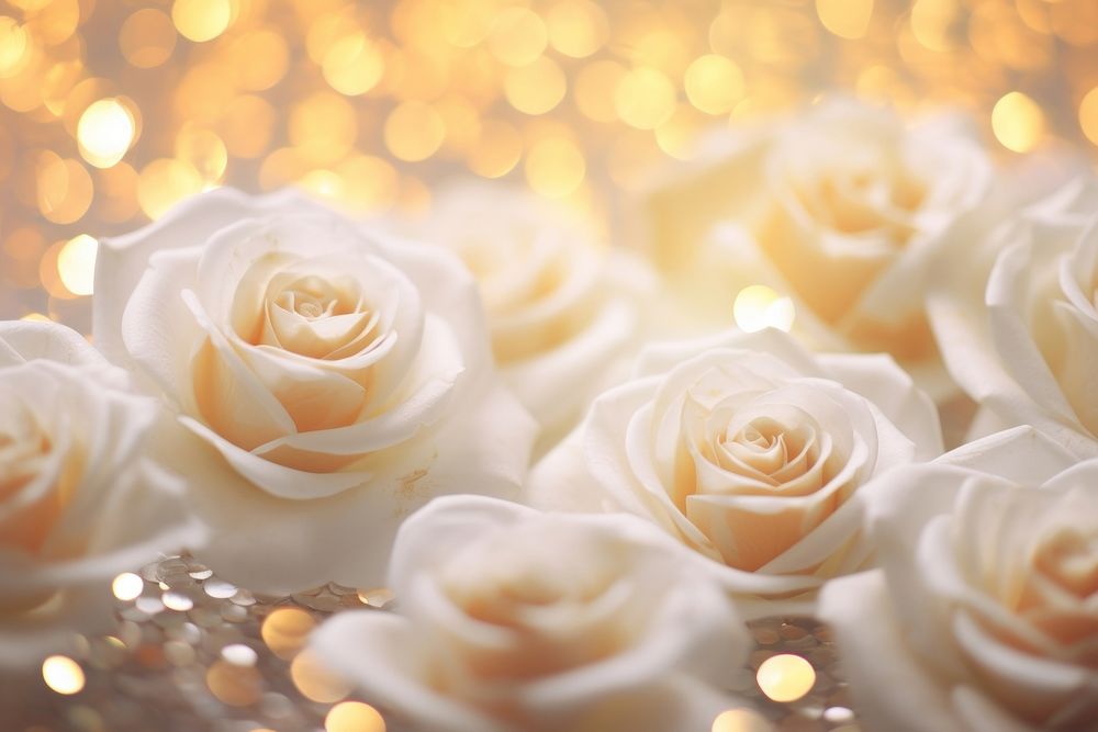 White rose pattern bokeh effect background backgrounds flower petal. AI generated Image by rawpixel.